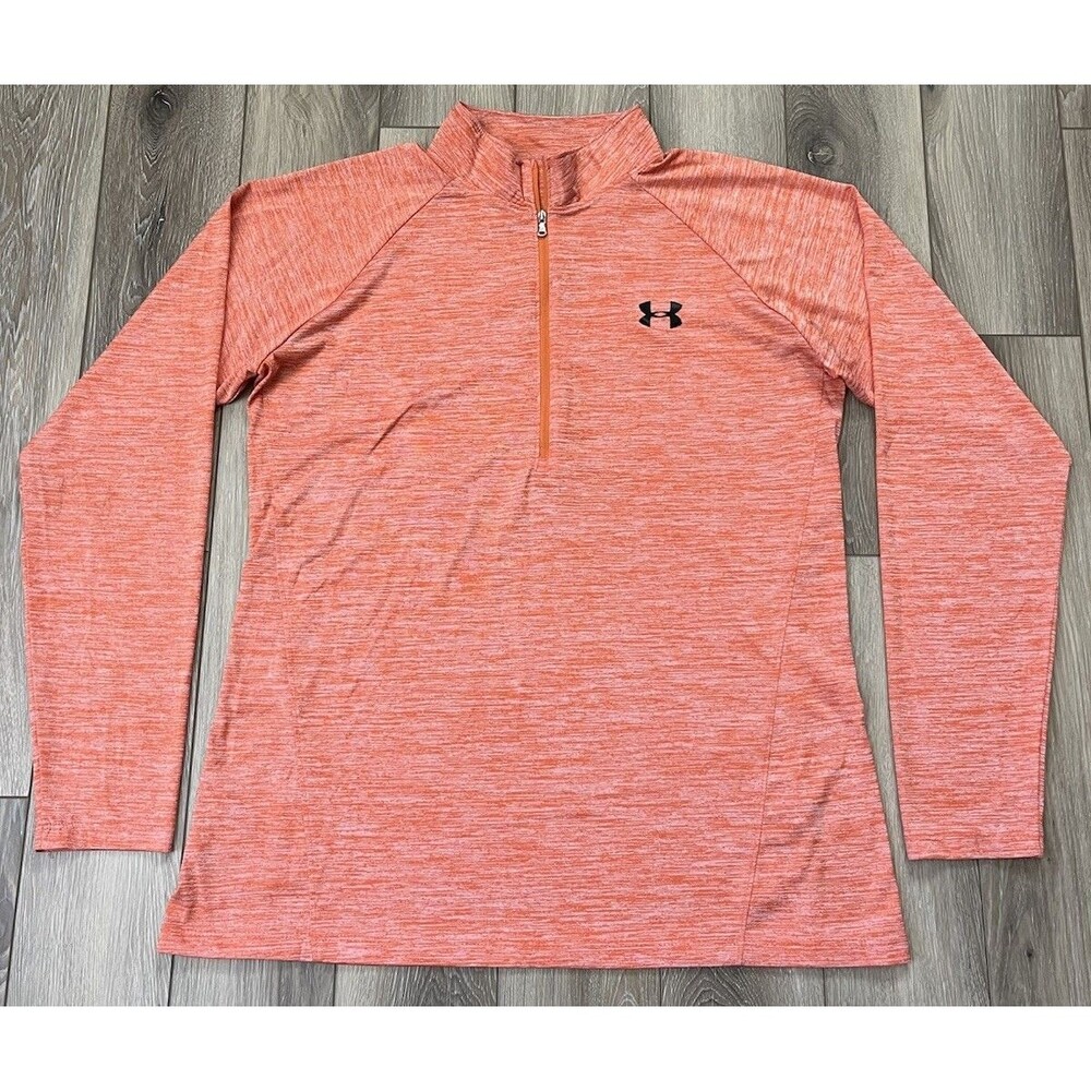 Under Armour HeatGear Women's Sz XXL Orange UA Tech 1/2 Zip Running Top 132012 - Picture 2 of 10